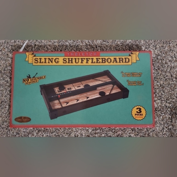 Tabletop sling shuffleboard game table - Picture 2 of 2